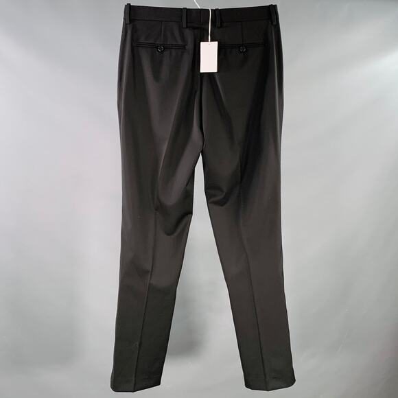 HELMUT LANG Size 34 Car Trouser Black Wool Zip Fly Dress Pants - Picture 2 of 5